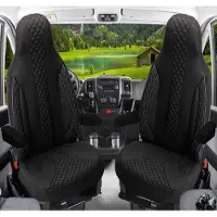 BREMER SITZBEZÜGE Premium Camper stoelhoezen voor Challenger WPL404 in Zwart (2 losse stoelen)
