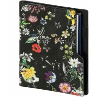 Kalpa 1016-12 hervulbare A5 Ringband Organizer Zee van bloemen zwart 1 week per 2 paginas 2026-2027-2028