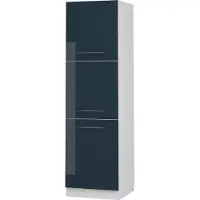 Vicco Hoge kast Fame-Line, Donkerblauw hoogglans/Wit, 60 cm