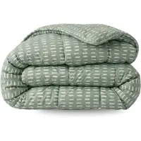 Zelesta Comfort Design Olive Stitches 200x200 - Dekbed zonder overtrek - Wasbaar dekbed - Hoesloos dekbed - 2 in 1 Dekbed met vaste overtrek