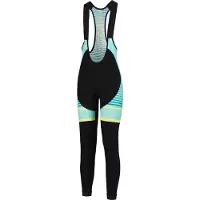 Rogelli Impress Lange Fietsbroek - Dames - Zwart, Turquoise, Geel - Maat 2XL