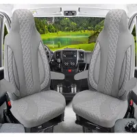 BREMER SITZBEZÜGE Premium Camper stoelhoezen voor Pössl WPL409 in Grijs (2 losse stoelen)