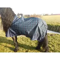 GPD Regendeken luxe 0 gram Navie Ruit paardendeken-215