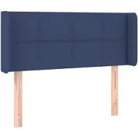 vidaXL Hoofdbord met randen 83x16x78/88 cm stof blauw