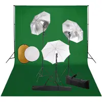vidaXL Fotostudioset met lampen, paraplu's, achtergrond en reflector