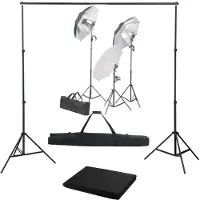 vidaXL Fotostudioset met verlichtingsset en achtergrond
