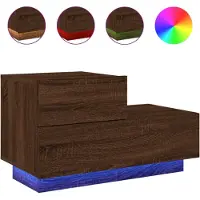 vidaXL Nachtkastje met LED-verlichting 70x36x40,5 cm bruin eikenkleur