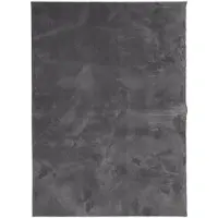 vidaXL Vloerkleed HUARTE laagpolig zacht wasbaar 140x200 cm antraciet