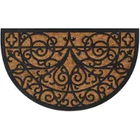 vidaXL Deurmat halfrond 45x75 cm rubber en kokosvezel