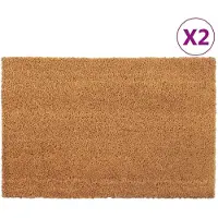 vidaXL Deurmatten 2 st 40x60 cm getufte kokosvezel naturel