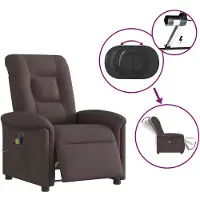 vidaXL Massagestoel elektrisch verstelbaar stof donkerbruin