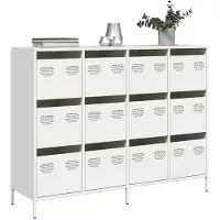 vidaXL Dressoir, wit, 135x39x103,5 cm, koudgewalst staal