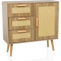 Hjh LIVING Sideboard / commode STRYN 80x30x78 cm 3 laden 1 deur lichtbruin
