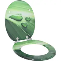 vidaXL Zacht-sluit toiletzitting Groene Druppel 44 x 38 cm MDF bord