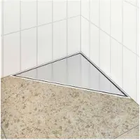 vidaXL 2 in 1 driehoekige doucheafvoer zilver 32 x 32 x 7,5 cm
