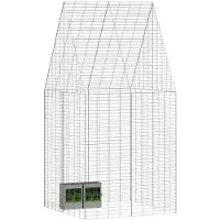 vidaXL Konijnenkooi zilver 100 x 100 x 210 cm Gegalvaniseerd staal