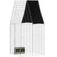 vidaXL Konijnenkooi zilver 100 x 100 x 210 cm Gegalvaniseerd staal