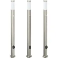 vidaXL Bolderverlichting met sensor en stopcontact 3 stuks 110 cm