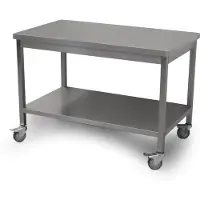 HCB - Professionele Werktafel op wielen - 120 x 70 x 85 cm - RVS / INOX tafel - Horeca keuken werkbank - werkwagen - kookeiland - verplaatsbaar keukeneiland - werkblad - 29 kg - 2388