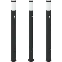 vidaXL Bolderverlichting met sensor en stopcontact 3 stuks 110 cm