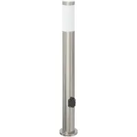 vidaXL Bolderverlichting met stopcontact 3 stuks 80 cm roestvrij staal IP44