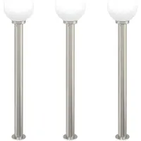 vidaXL Bolderverlichting 3 stuks 120 cm RVS IP44