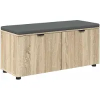 vidaXL Hallenbank Sonoma Eik 100 x 38 x 46 cm Geengineerd Hout en Stof