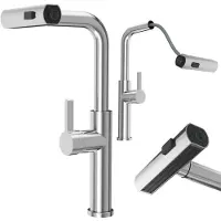 Granitan Keukenmengkraan GIRO met uittrekbare sproeier, 3 waterstralen, chroom