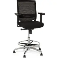 Hjh OFFICE TOP WORK 77 - Werkstoel / werkkruk/ verhoogde bureaustoel Zwart
