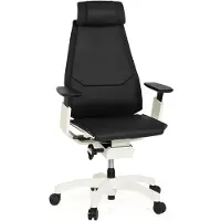 Hjh OFFICE GENIDIA PRO WHITE Leder - High end bureaustoel Zwart