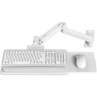 Ergotron Toetsenbord wandsteun LX Pro, met muizenbakje, tot 2,3 kg, kantelbaar/zwenkbaar, in hoogte verstelbaar, aluminium, wit