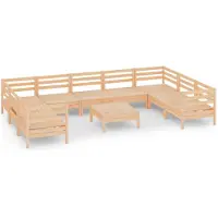 vidaXL 10-delige Loungeset massief grenenhout