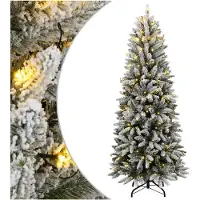 vidaXL Kunstkerstboom met sneeuw, 150 LED-lampjes, 150 cm