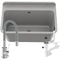 Granitan Utility Wasbak Large voor Garage Wasruimte Stookruimte met Sifon en Flexibele Kraan