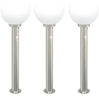 vidaXL Paalverlichting met sensor, 3 stuks, 80 cm, roestvrij staal, IP44