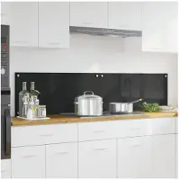 vidaXL Keukenachterwand 2 st Zwart 90 x 40 cm gehard glas