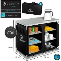 Kesser Campingkeuken Opvouwbaar - Campingkast inclusief Opbergtas - Kampeerkeuken Kampeerkast Camping Keuken - Zwart / Typ F6