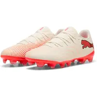 Puma Future 9 Play Gras / Kunstgras Voetbalschoenen (MG) Gebroken Wit Zwart Roze