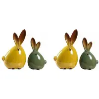 Torribaly 4X Keramisch Konijn Beeldje Woondecoratie Inrichting Dierenbeelden Porselein Moderne Kunst Woondecoratie Ambachten Cadeau