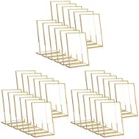 Typecat 36 STKS Gouden Frame Acryl Teken Houder Bruiloft Tafel Nummer Houder Schuine Menu Dubbelzijdig Stand, 4X6 Inch Verticaal
