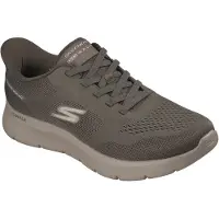 SKECHERS Sneakers laag 'GO WALK FLEX - MASTER' chocoladebruin / taupe / pastelgroen