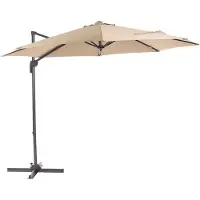 Beliani SAVONA - Zweefparasol - Zandbeige - Polyester