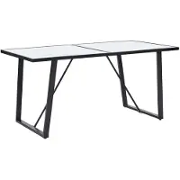 vidaXL Eettafel 160x80x75 cm gehard glas wit