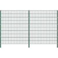 vidaXL Schuttingpaneel met palen ijzer 349x200 cm groen