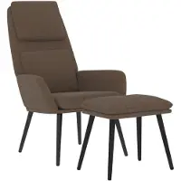 vidaXL Relaxstoel met voetenbank stof bruin
