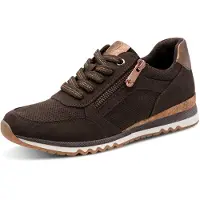 Marco Tozzi Veterschoen 'Sneakers Laag' donkerbruin