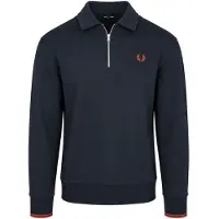 Fred perry ongseeve Haf Zip Pooshirt Navy | Donkerblauw | Maat L