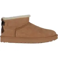 Ugg Dames Ultra Mini Bailey Bow leren botines bruin (40), Leer, Plat, Geen, Casual, Homewear 1185491