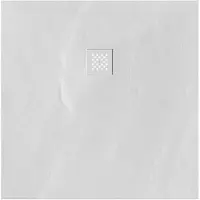 Brauer Douchebak Asteroid 80x120 incl. antislip en antibacterieel mineraalmarmer mat wit