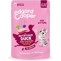 Edgard & Cooper 12x Kat Kitten Saus Pouch Eend & Kip 85 gr
